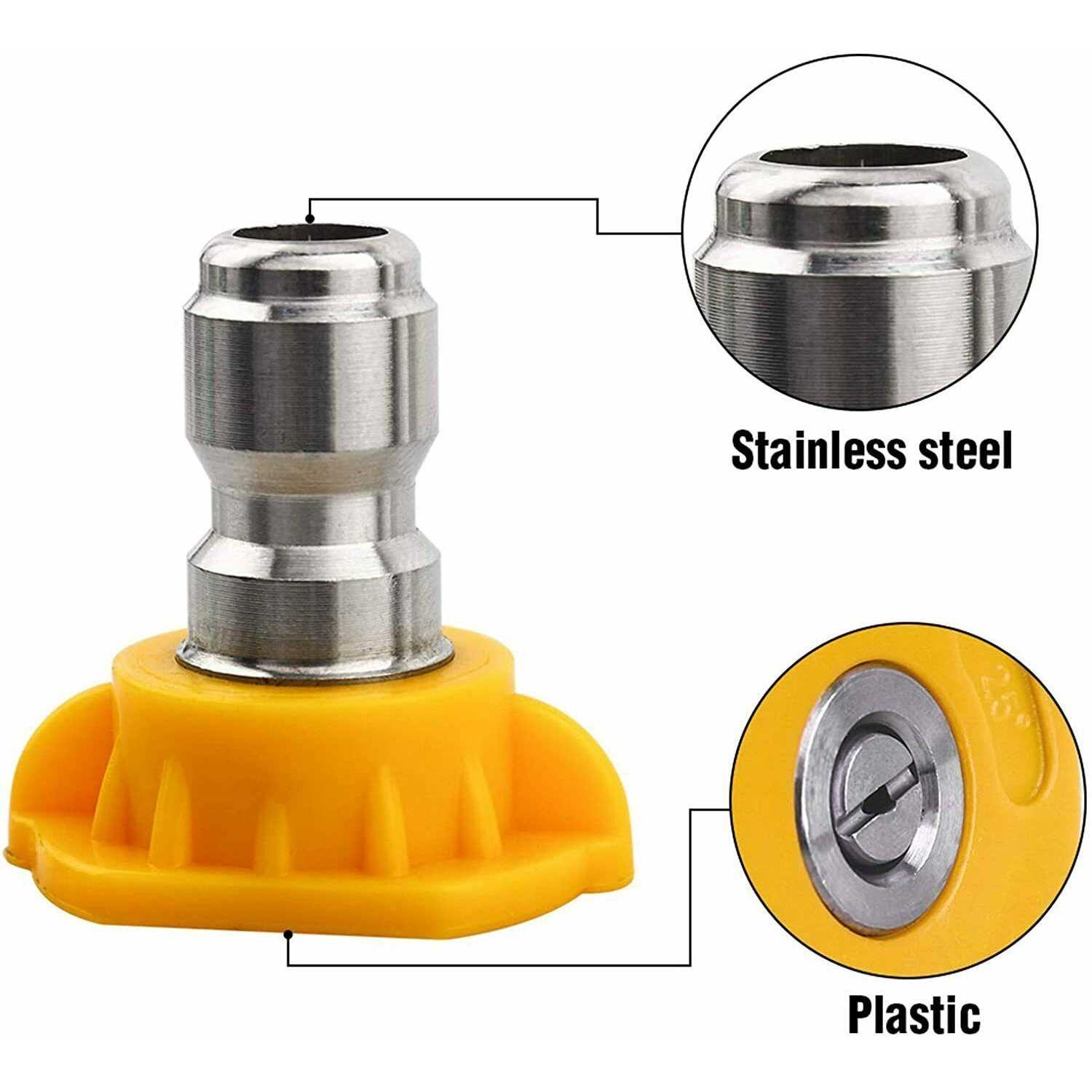 Peggas Pressure Washer Nozzles Tips Multiple Degrees 4000psi Premium Power Washer Nozzle Tips Set for 1/4&” Quick Connect Nozzles - Image 2