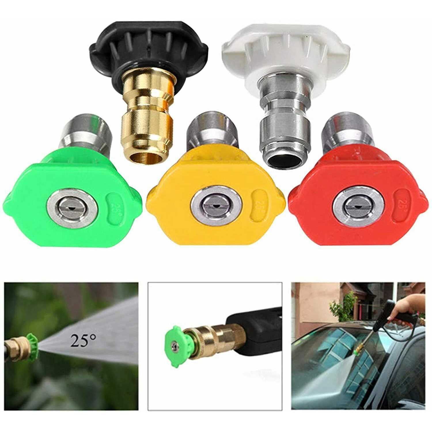 Peggas Pressure Washer Nozzles Tips Multiple Degrees 4000psi Premium Power Washer Nozzle Tips Set for 1/4&” Quick Connect Nozzles - Image 3