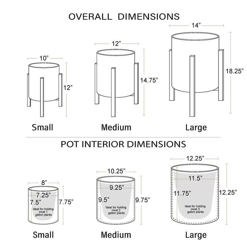 Raya White Mid-Century Modern Planter with 4-Leg Wood Base - Image 5