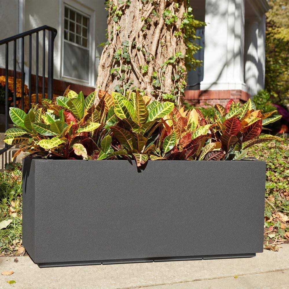 PolyStone Planters Milan Tall 46 in. x 19 Trough Planter - Image 4