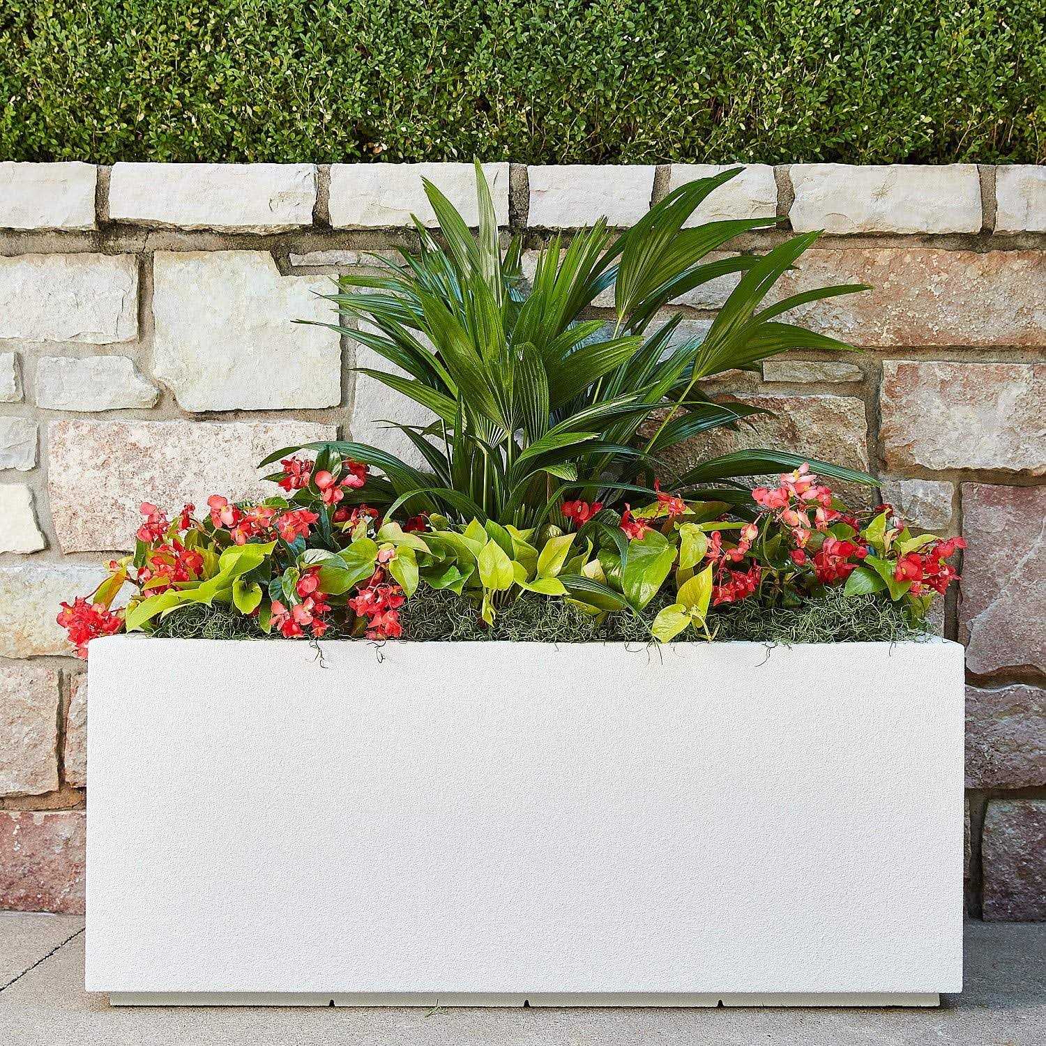 PolyStone Planters Milan Tall 46 in. x 19 Trough Planter - Image 5