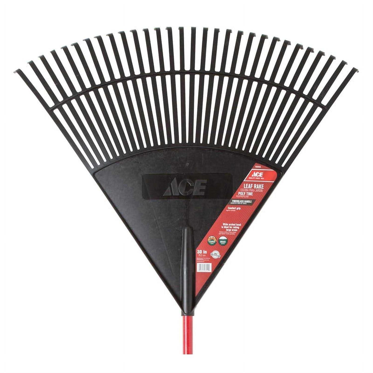 Ace 69.75 in. 30 Tine Poly Rake Fiberglass Handle - Image 2