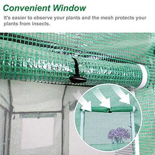 Abccanopy Walk-in Greenhouse Indoor Outdoor with 2 Tier 4 Shelves Portable Gardening Greenhouse - Image 3