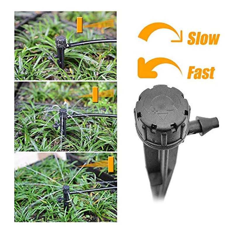 QMOEH Adjustable Irrigation Drippers,Adjustable 360 Degree Water Flow Drip Irrigation System Drip Emitters for 4/7mm Tube PE Pipe for Flower beds - Image 5