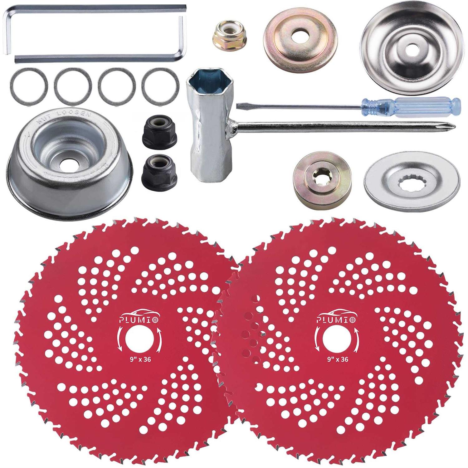 PLUMIA 9 x 36 Teeth Carbide Tipped Blades with Universal Adapter Kit