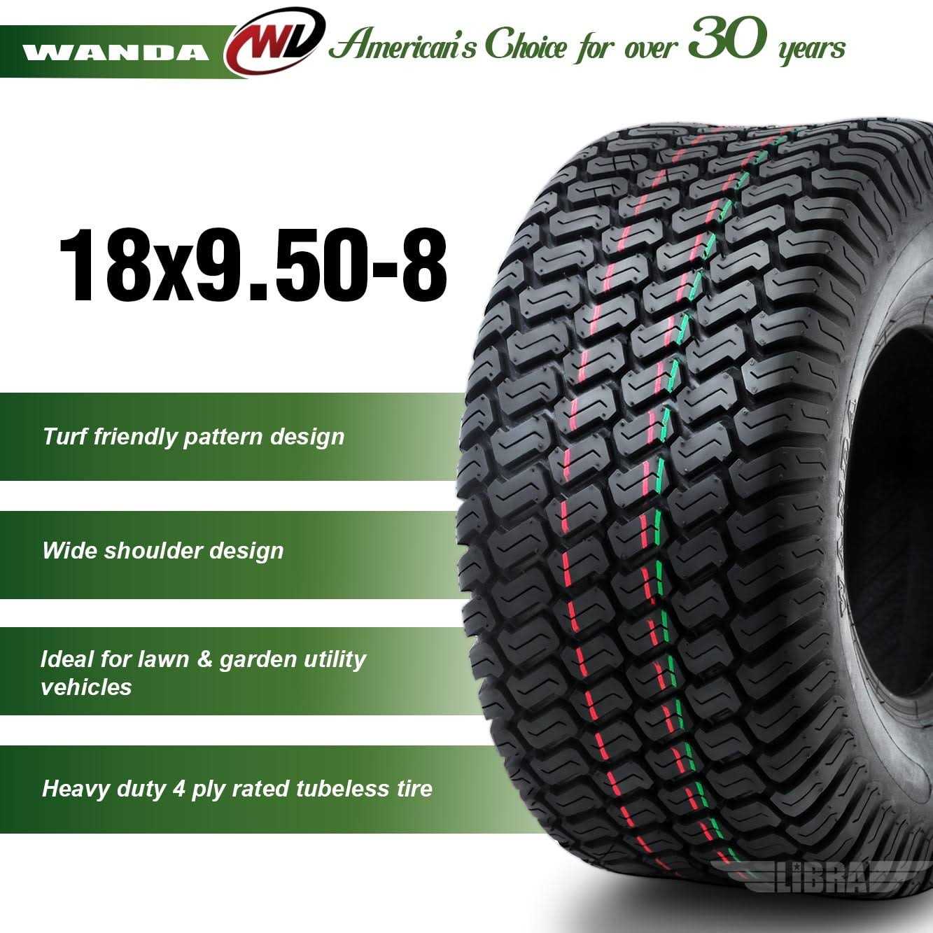 2 New WANDA Lawn Mower Utility/Golf Cart Turf Tires P332 - Image 3