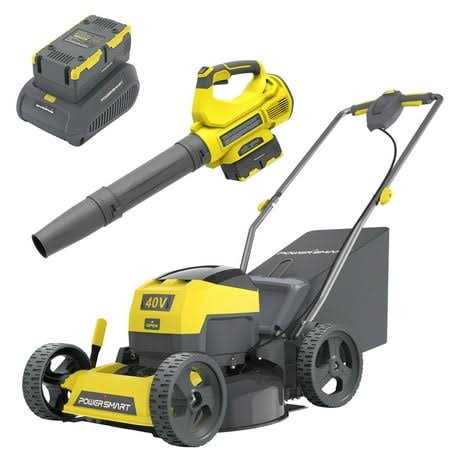 Powersmart 40V Push Lawn Mower Kit with Leaf Blower