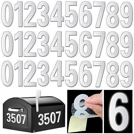 Reflective Mailbox Numbers for Outside 30 Pcs Waterproof Mailbox Numbers Stickers