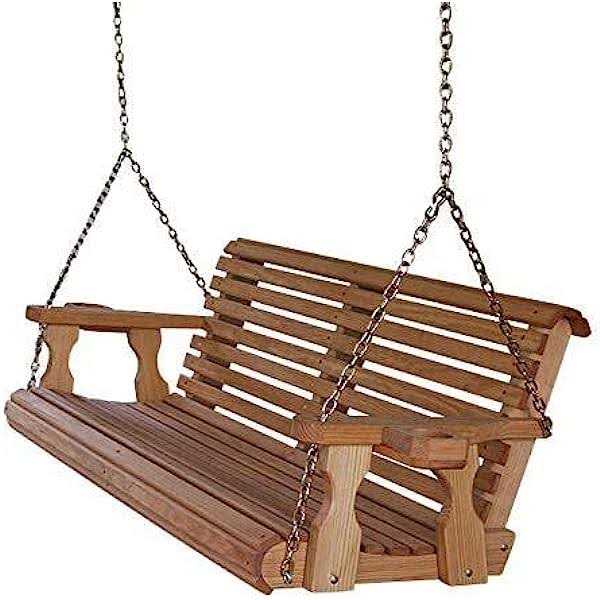 Porchgate Amish Heavy Duty 800 Lb Rollback Console Treated Porch Swing with Hanging Ropes - Image 3