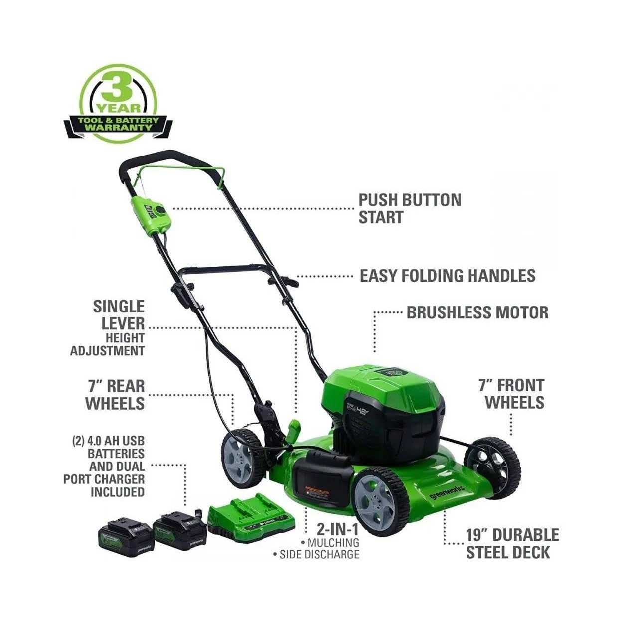2x24V 19 Mower w/ 13 String Trimmer and 320 CFM Blower - Image 3