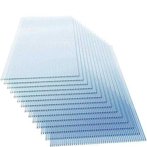 14 Pieces Set 2′ X 4′ Polycarbonate Panel,Twin Wall Polycarbonate Panels Waterproof UV Protected Reinforced Clear Sheets for Greenhouse