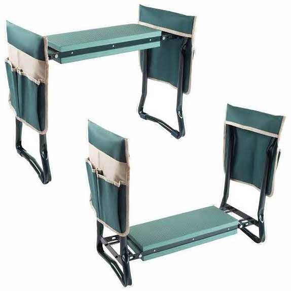 Pure Garden Gardening Kneeling Bench with Tool Pouches