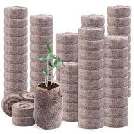 100 Pcs peat pellets Plant Starter,30MM Plant Starting Plugs,Fiber Soil Direct Plant Seeding Starters peat pellets for seedlings