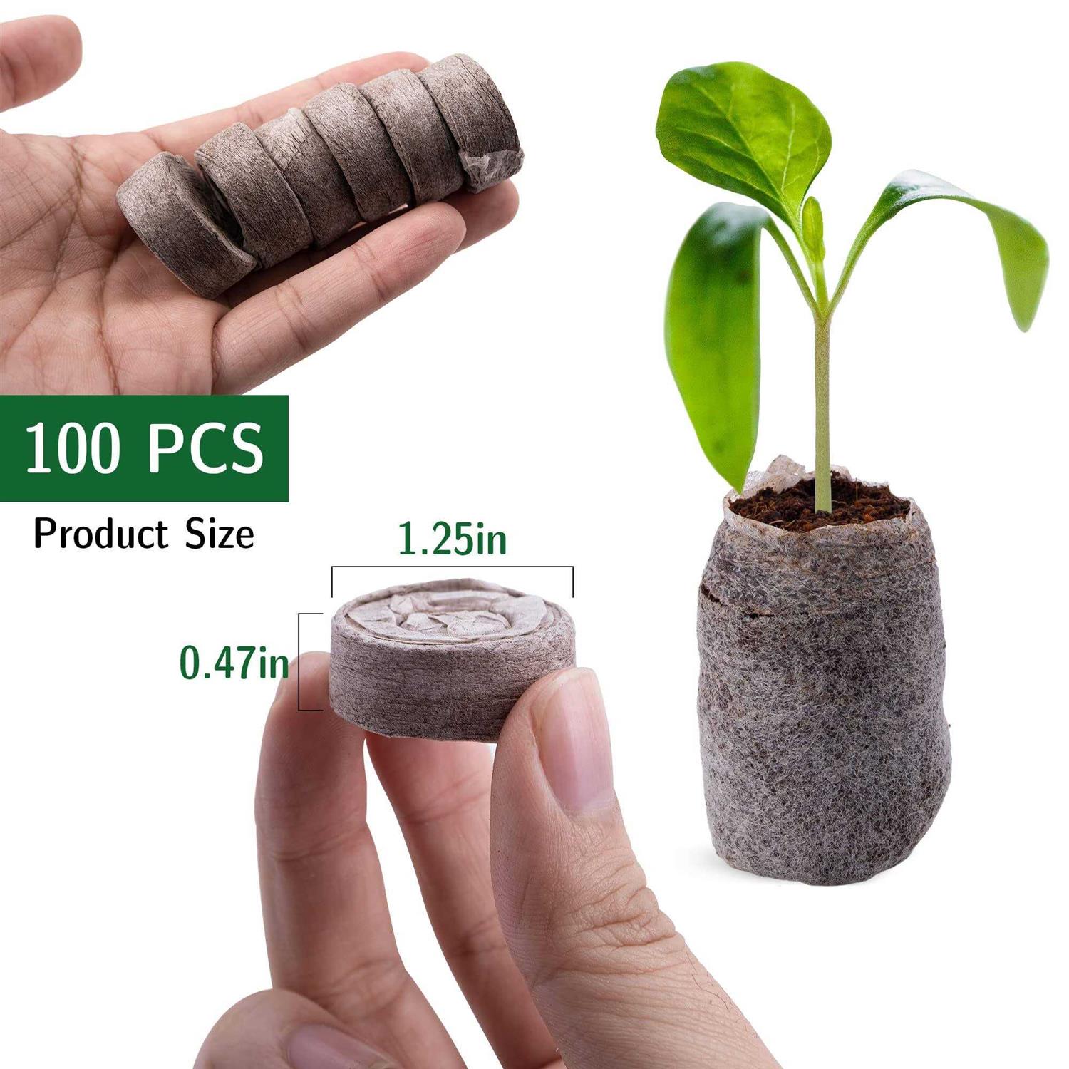 100 Pcs peat pellets Plant Starter,30MM Plant Starting Plugs,Fiber Soil Direct Plant Seeding Starters peat pellets for seedlings - Image 2