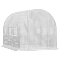 Outsunny 10′ x 7′ x 7′ Walk-in Tunnel Greenhouse with Quality PE Cover, Zipper Doors and Mesh Windows