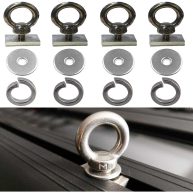 4 Pack Heavy-Duty Stainless Steel Eye Bolt tie Down Anchoring Kits
