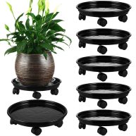 Plant Caddy with Wheels Plastic Rolling Plant Stands Heavy-Duty Plant Dolly with Casters Indoor and Outdoor Plant Roller Base Large