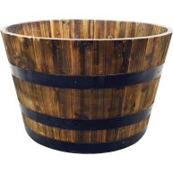 Real Wood Products Cedar Whiskey Barrel Planter