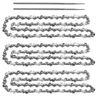 3 Pack 20-Inch Chainsaw Chain-3/8 Pitch .050 Gauge 72 Drive Links with 2 Bonus Sharpening Files