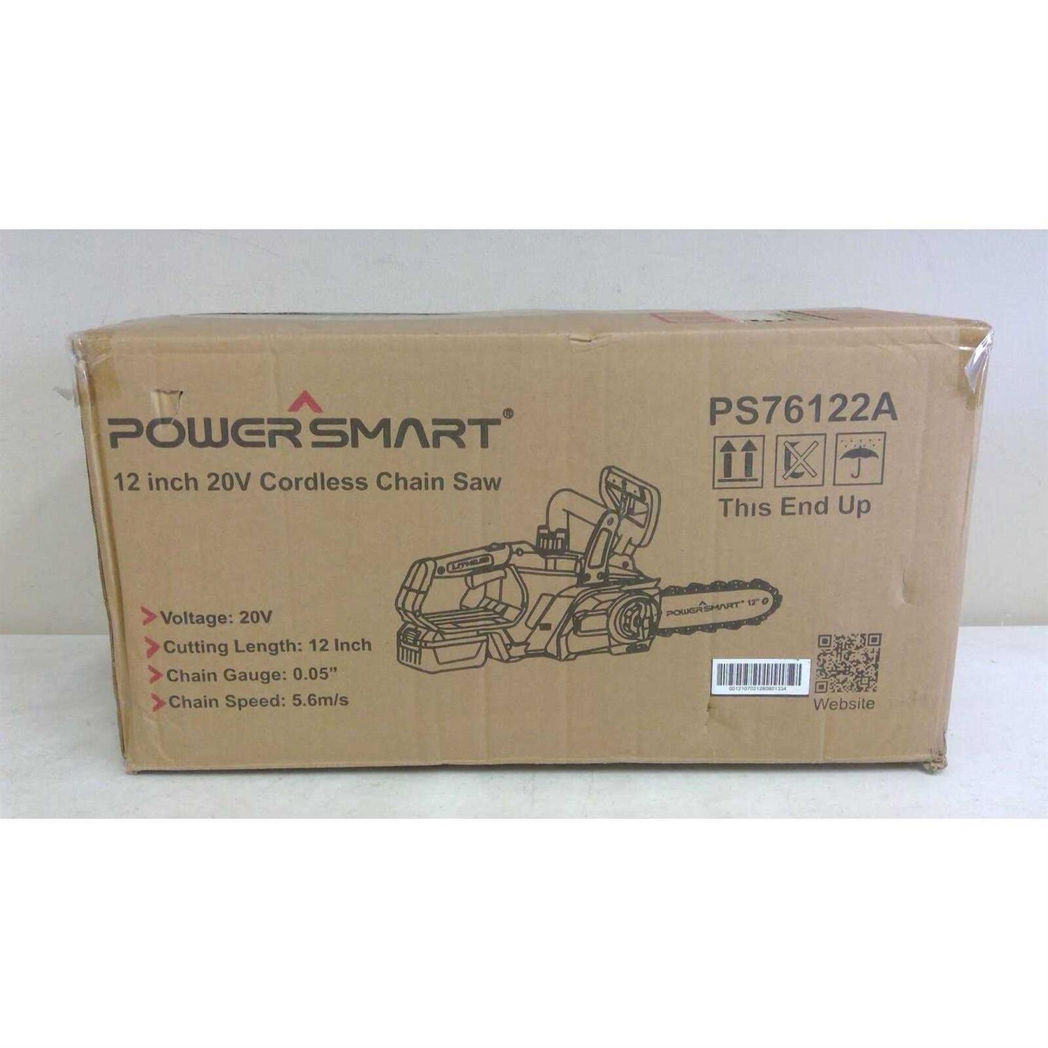 Powersmart PS76122A 12 inch 20 V Cordless Chainsaw with 4.0 Ah Battery - Image 2