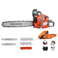 Proyama 62cc 2-Cycle Gas Powered Chainsaw 22 Inch 18 Inch Handheld Cordless Petrol Chain Saw for Tree Wood Cutting 2 Year Warranty