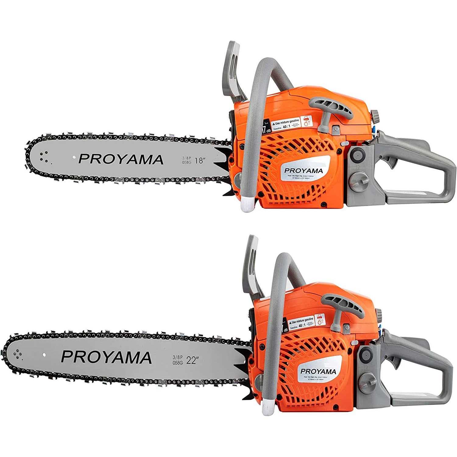 Proyama 62cc 2-Cycle Gas Powered Chainsaw 22 Inch 18 Inch Handheld Cordless Petrol Chain Saw for Tree Wood Cutting 2 Year Warranty - Image 5