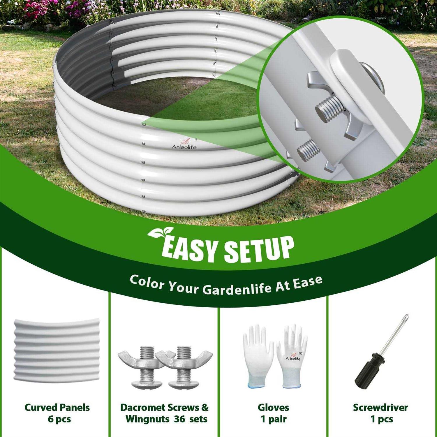 A ANLEOLIFE 2-Pack 4ft x 18A Tall Round galvanized Raised Garden Bed - Image 3