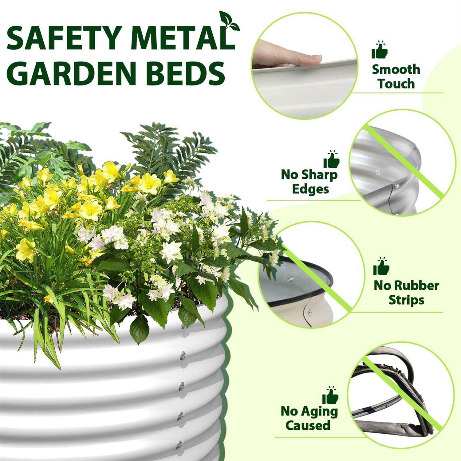 A ANLEOLIFE 2-Pack 4ft x 18A Tall Round galvanized Raised Garden Bed - Image 5