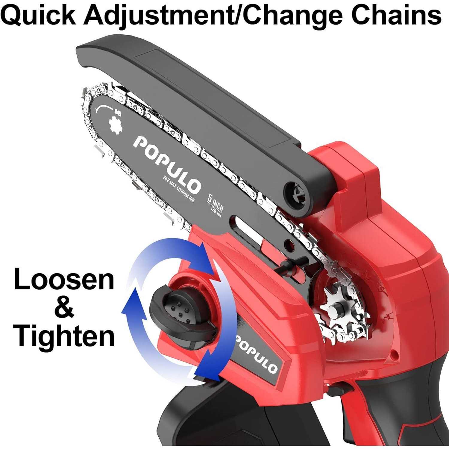 POPULO 5-inch Cordless Mini Chainsaw - Image 2