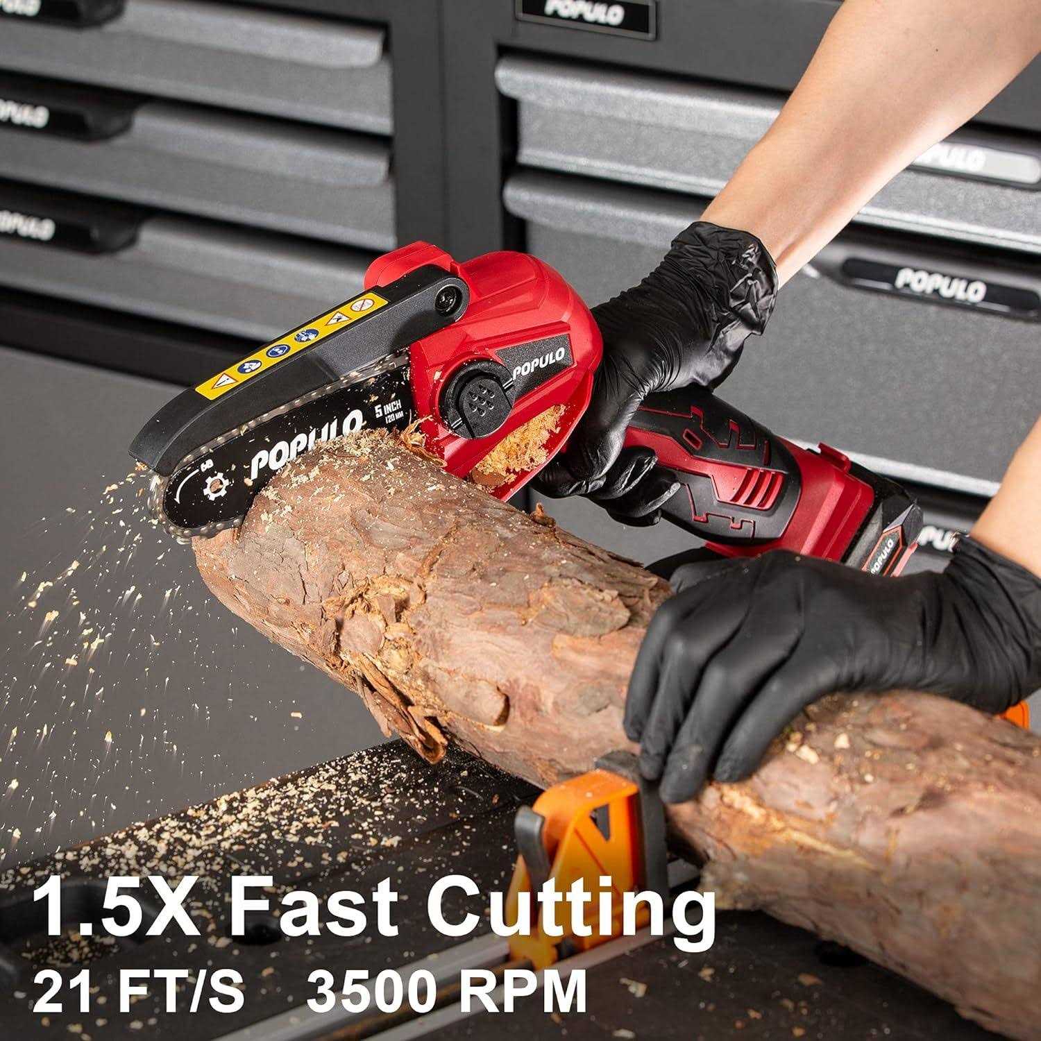 POPULO 5-inch Cordless Mini Chainsaw - Image 5
