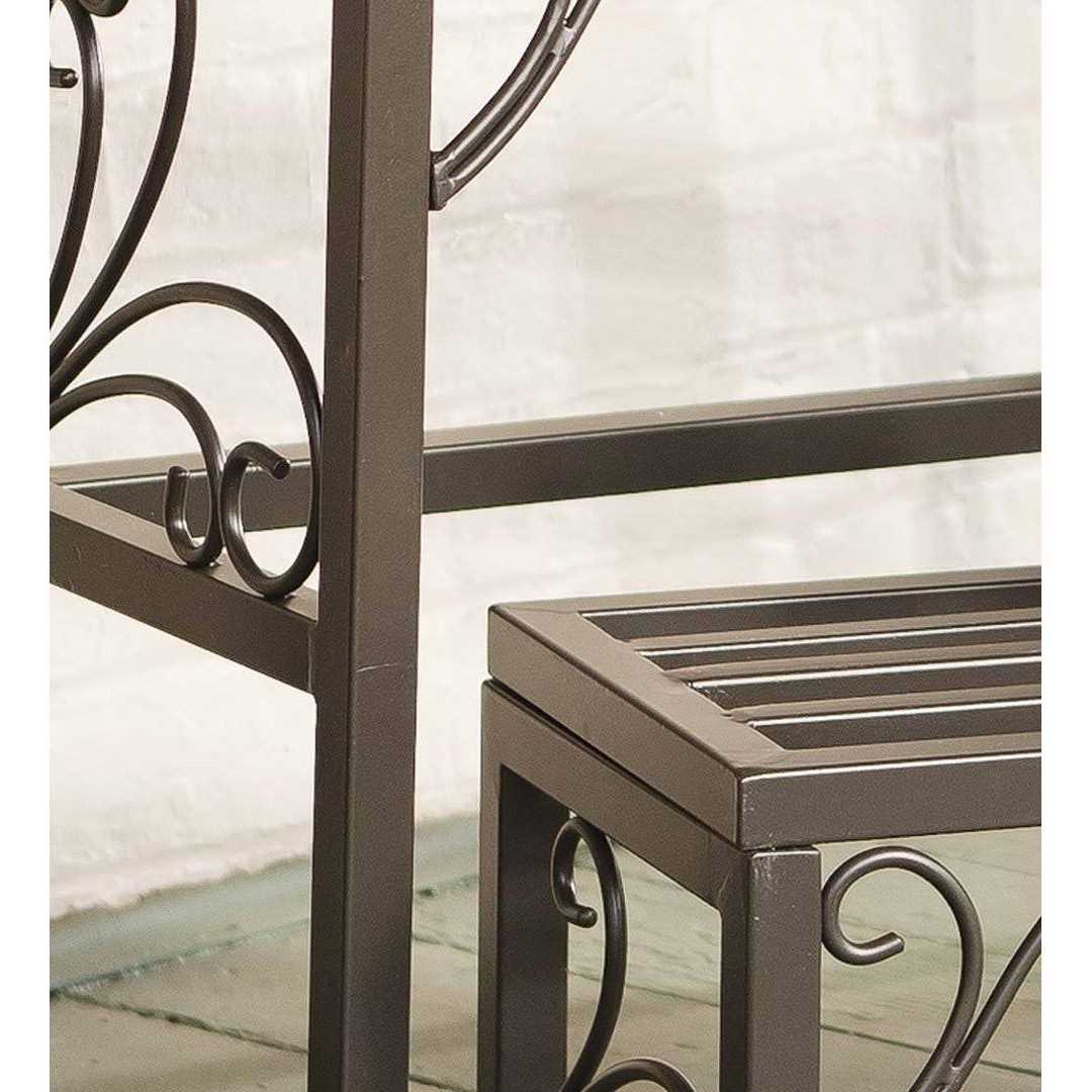 Plow & Hearth Set of 3 Nesting Metal Plant Stands with Scrollwork Design - Image 2