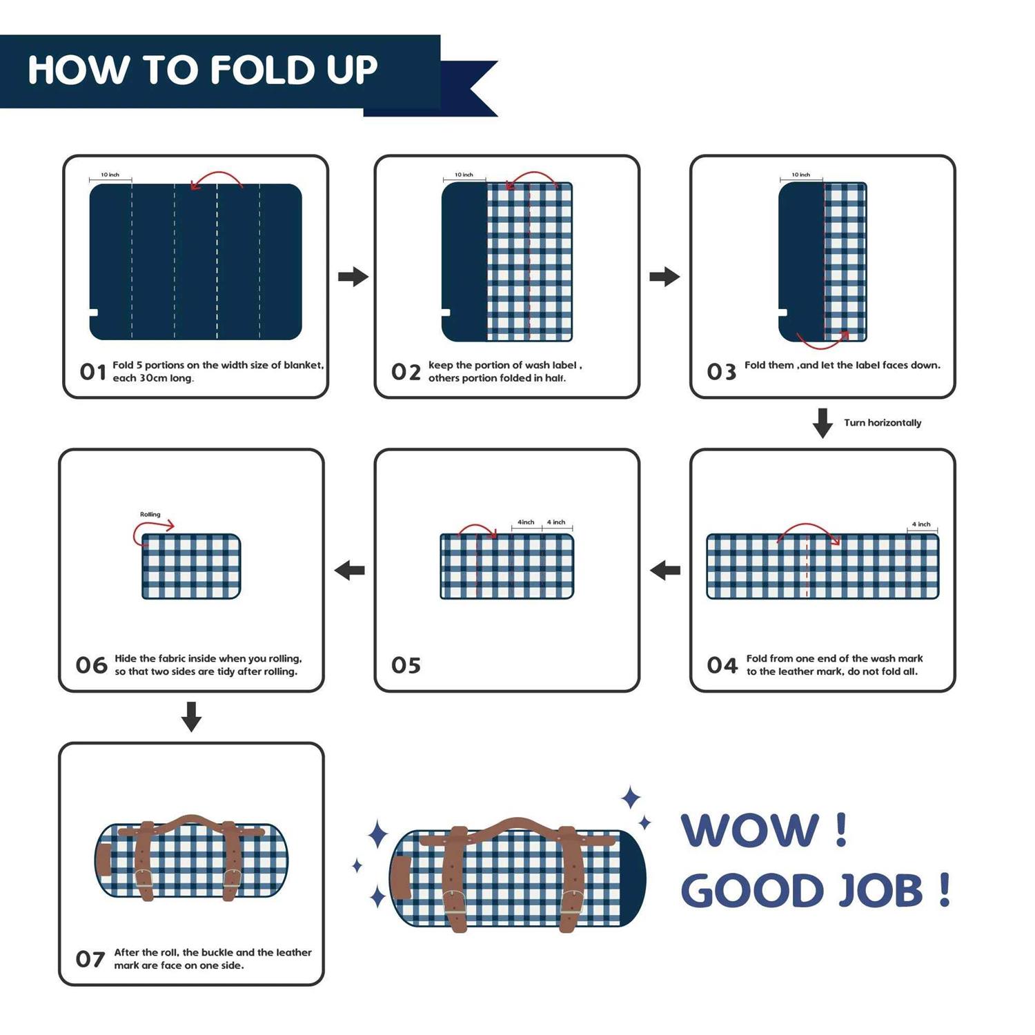 PortableAnd Picnic Blankets 3 Layer Soft Fleece Blanket for Beach,Camping on Grass - Image 2