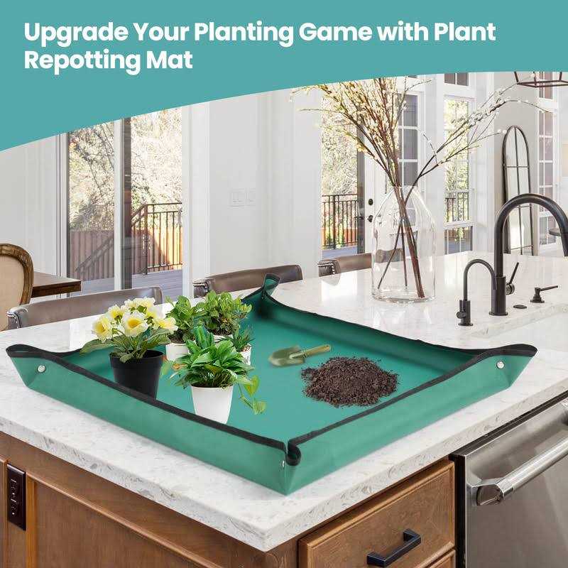 Repotting Mat for Indoor Plants 29 Waterproof Oxford Fabric Plant Mat for Mess Control and Transplanting - Image 4