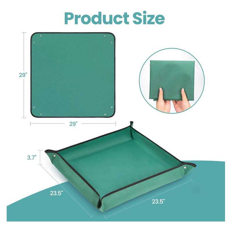 Repotting Mat for Indoor Plants 29 Waterproof Oxford Fabric Plant Mat for Mess Control and Transplanting - Image 5
