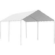 10×20 Carports Heavy Duty Car Port Waterproof Car Tent Metal Carport Party Tent with 6 Steel Legs