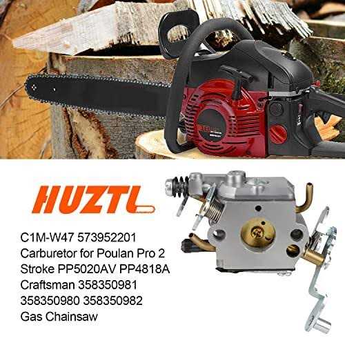 PP5020AV Carburetor 575296301 Air Filter for Poulan Pro PP5020 Chainsaw 2 Stroke Chainsaw Replace 573952201 C1M-W47 Craftsman 358.350982 - Image 4
