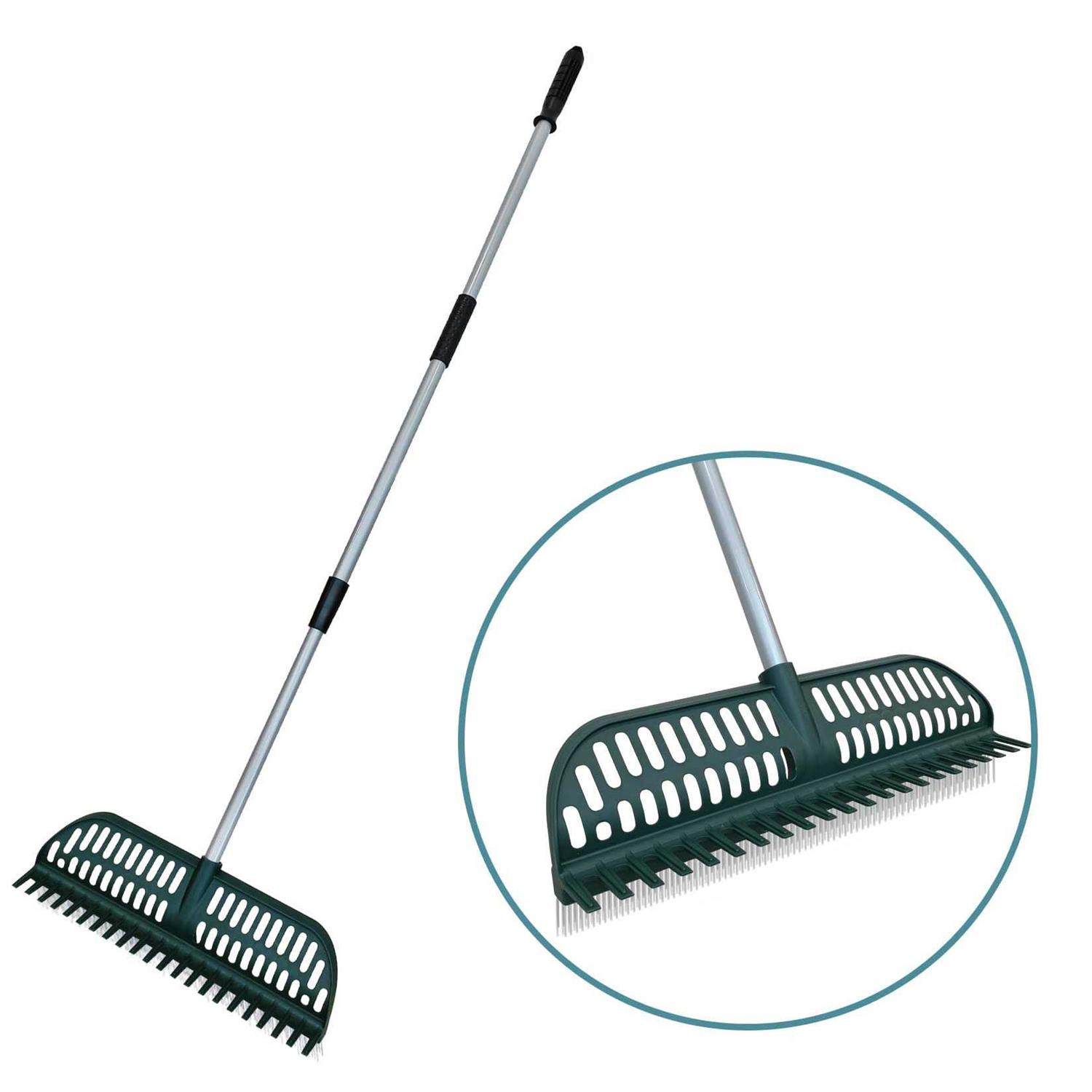 Orientools 2 in 1 Turf Rake Plastic Head Turf Rake for Artificial Grass