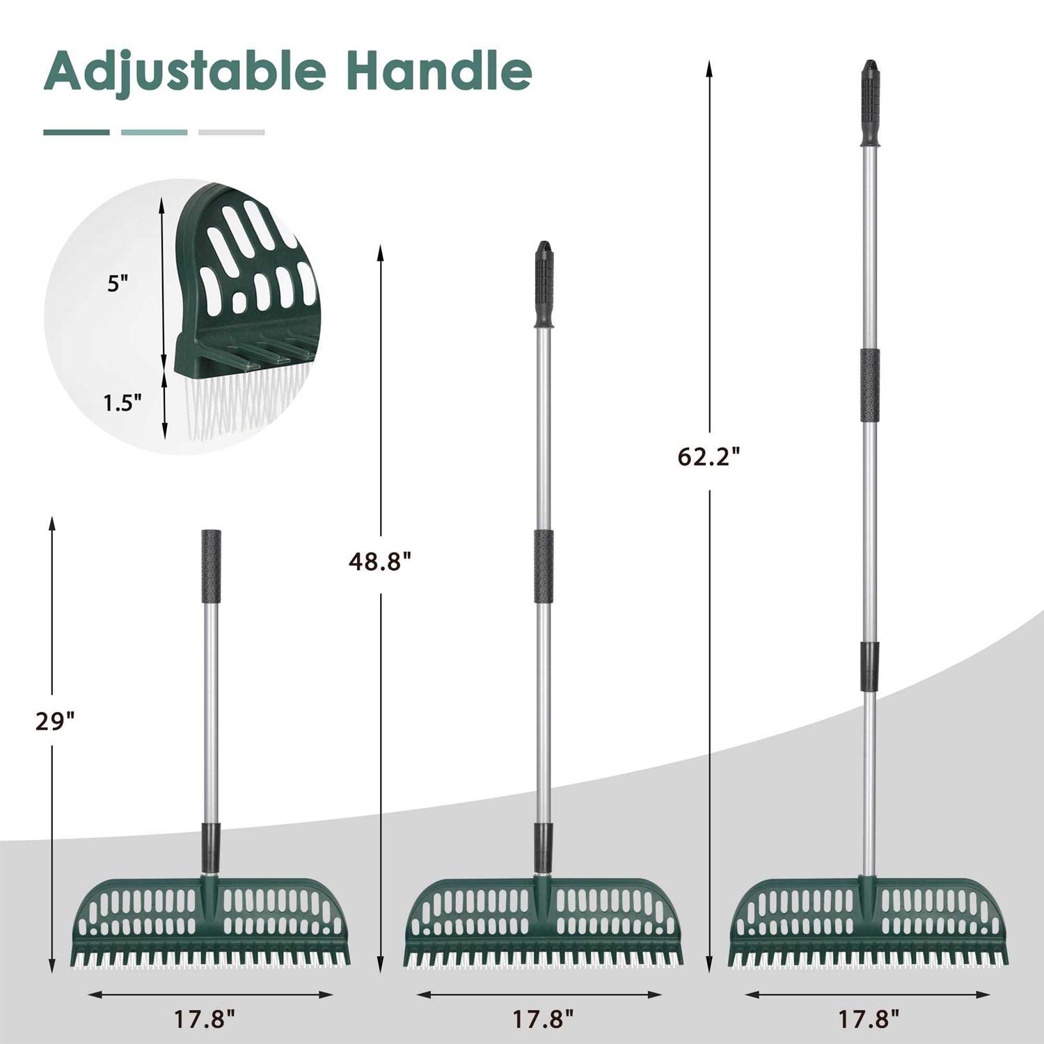 Orientools 2 in 1 Turf Rake Plastic Head Turf Rake for Artificial Grass - Image 4