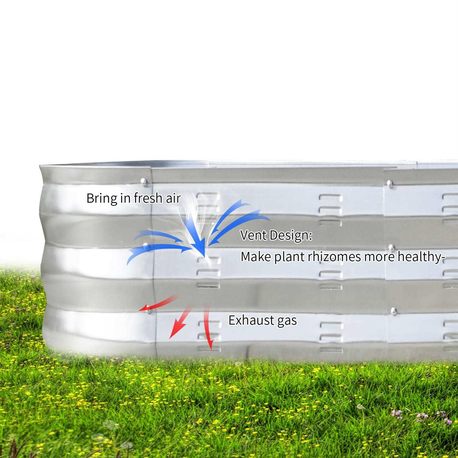 Raised Garden Bed Galvanized Metal Planter Box 67 inchd x 20 inchw x10 inchH - Image 3