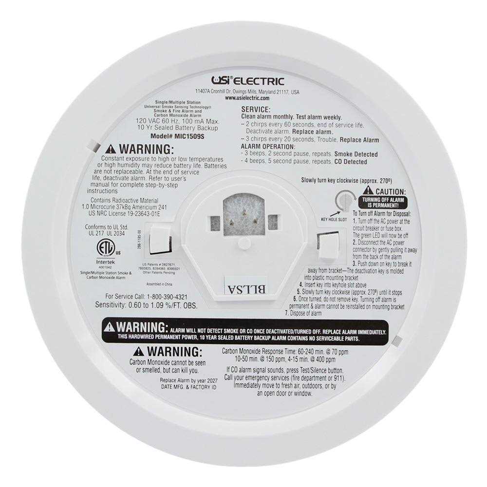 MIC1509S USI Hardwired 3-in-1 Smoke, Fire and Carbon Monoxide Smart Alarm with 10 Year Sealed Battery - Image 2