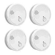 4 Pack Smoke Detector Fire Alarms 9V Battery Operated Photoelectric Sensor Smoke Alarms Easy to Install with Light Sound Warning