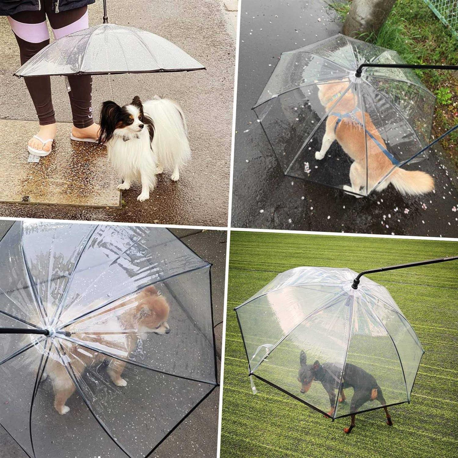petpetssmart Dog Umbrella for Small Dogs Pet Umbrella with Chain Leash Doggie Rain Snow Day Walking Umbralla - Image 2