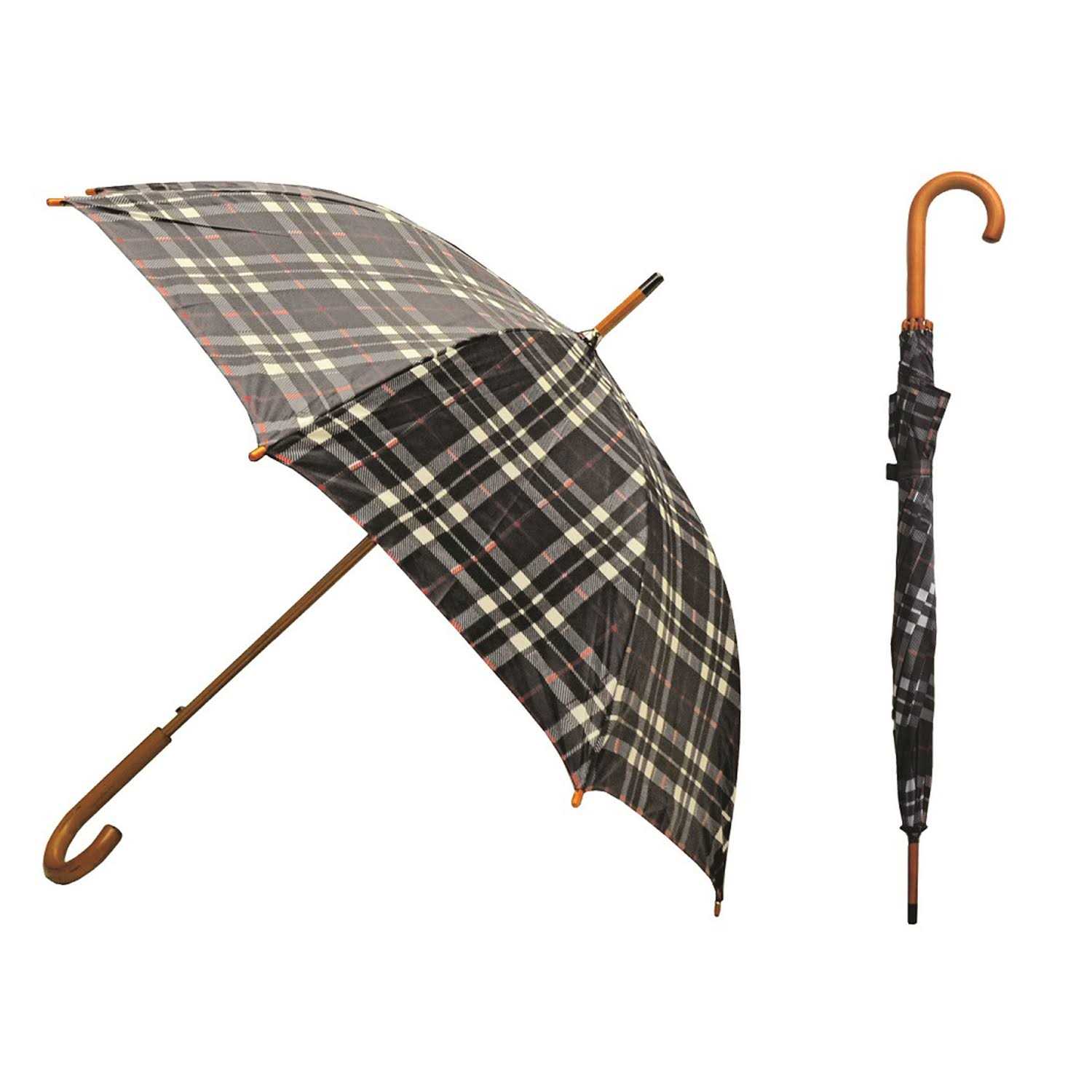 Rainbrella Classic Auto Open Umbrella with Real Wooden Handle