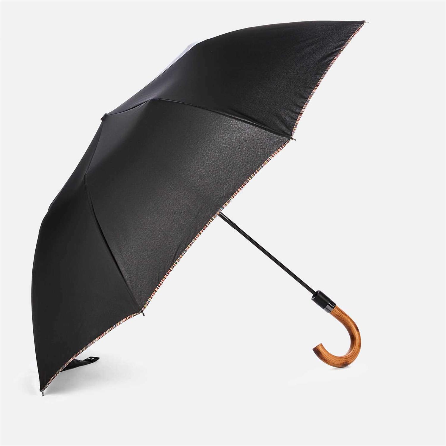 Paul Smith Black Signature Stripe Border Umbrella - Image 3