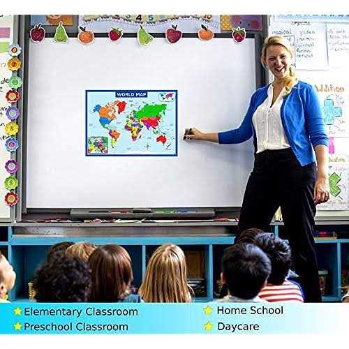 3D Learning LLF World Map Poster with Central Europe Inset - Image 2