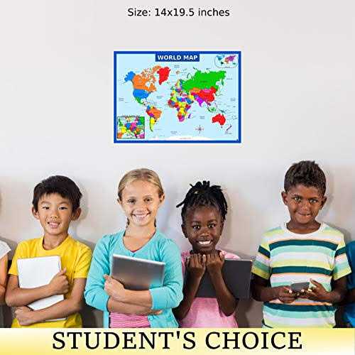 3D Learning LLF World Map Poster with Central Europe Inset - Image 4