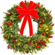 Best Choice Products Pre-Lit Battery Powered Christmas Wreath Decoration w Lights
