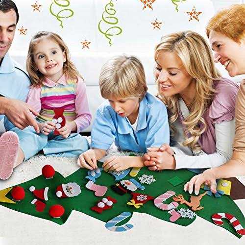 Aytai Diy Felt Christmas Tree Set with Ornaments for Kids - Image 3