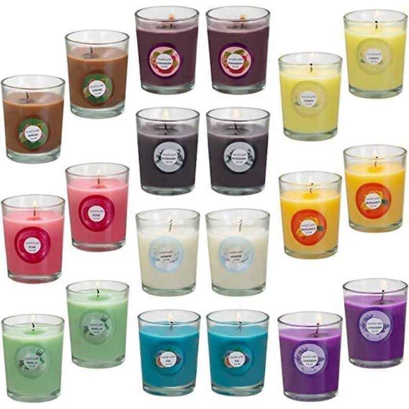 Pliadvbu 20 Pack Strong Scented Candles Gift Set with 10 Fragrances for Home and Women