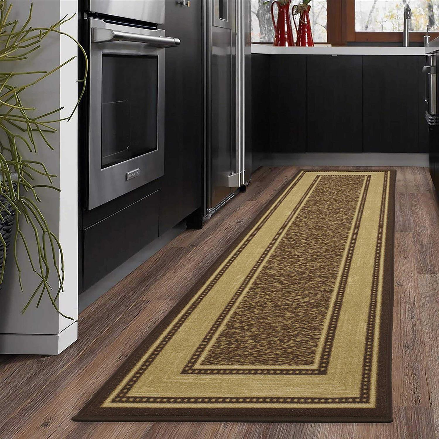 Ottomanson Ottohome Non-Slip Rubberback Bordered Indoor Runner Rug